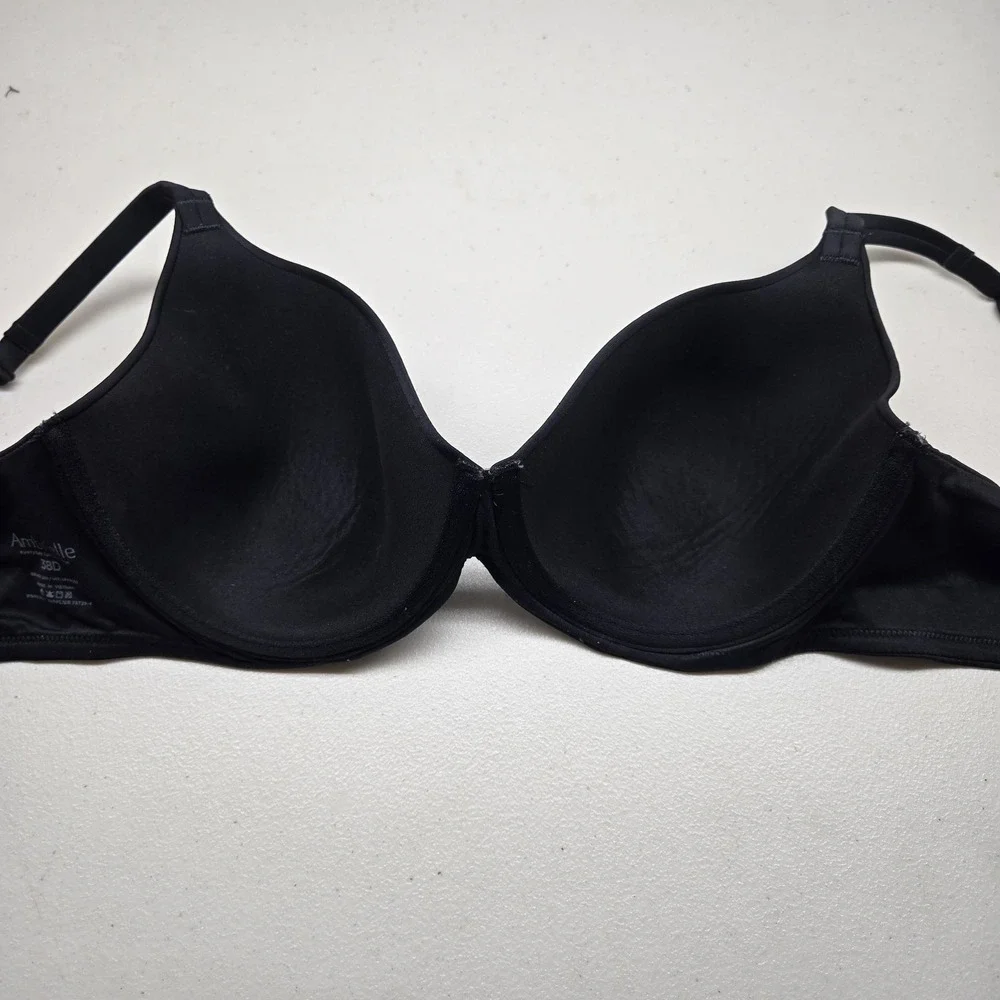Ambrielle Women Bra 38D Black Everyday Full‎ Coverage T Shirt Underwired